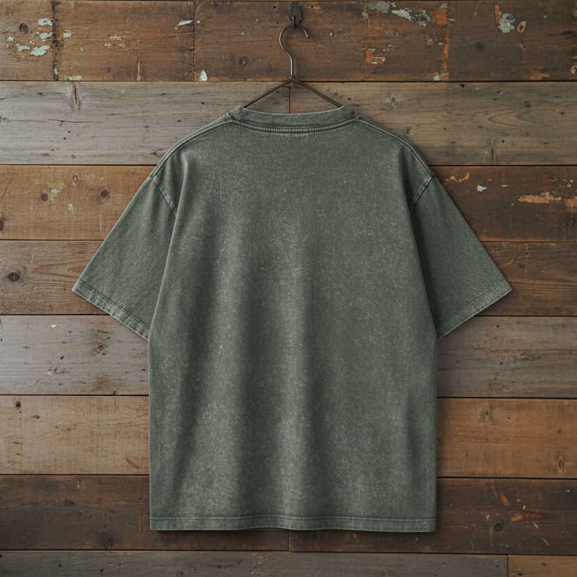 Men's Carve Harder heavyweight snow washed T-shirt by Threads 626, showing the relaxed fit and textured fabric.