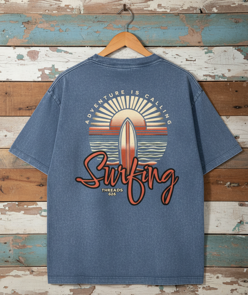 Men's Adventure Heavyweight Cotton Snow Washed T-shirt by Threads 626, featuring a rugged, textured fabric in a casual style.