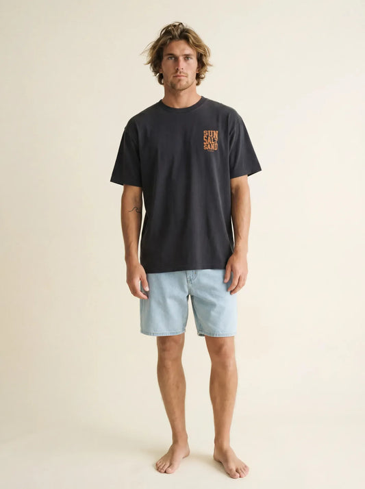 Men's Sun Salt and Sand vintage washed oversized cotton t-shirt by Threads 626, showing a relaxed fit and soft fabric.