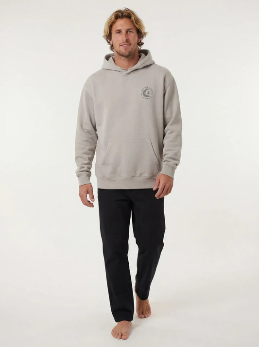 Men's Koi Vintage Washed Heavyweight Hoodie by Threads 626, featuring a soft, faded design with a front kangaroo pocket and drawstring hood.